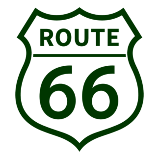 Route 66 Decal (Dark Green)